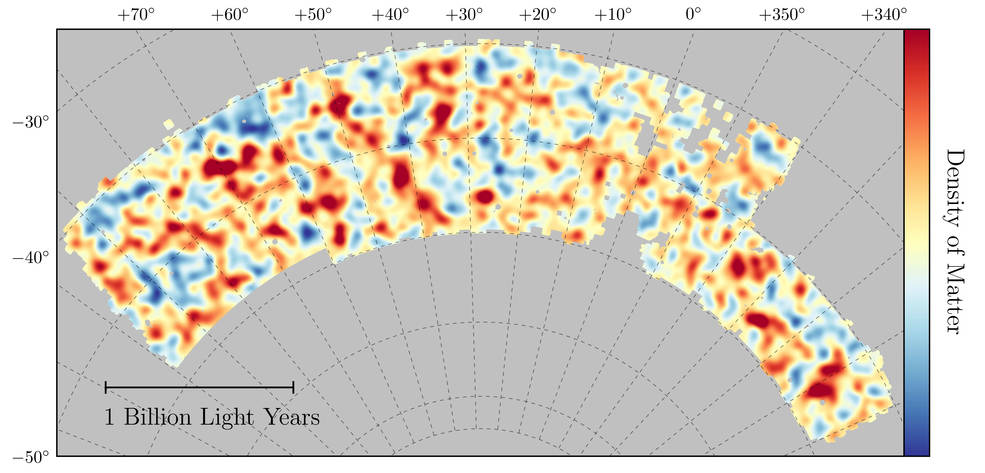 แผนที่แสดงการกระจายตัวของ Dark Matter